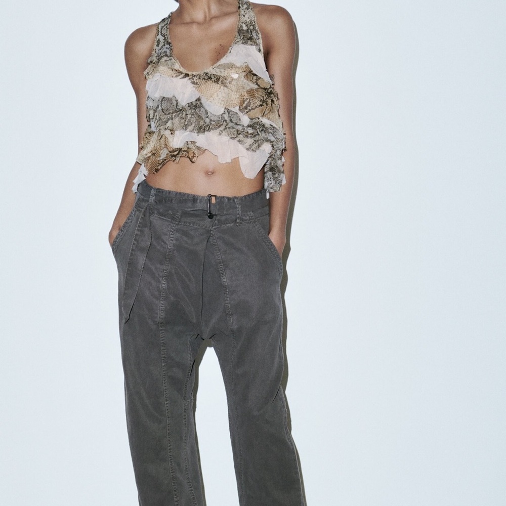 Animal print textured blouse